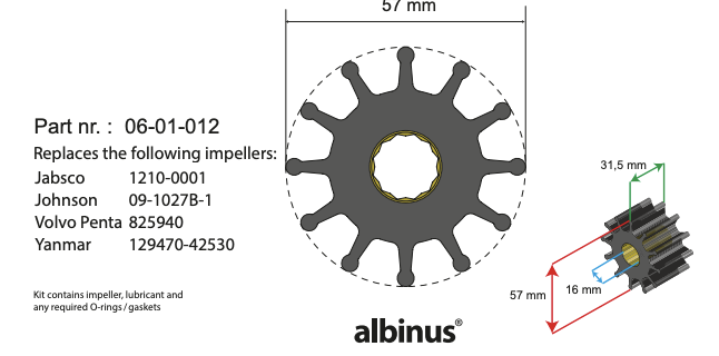 Premium Impeller kit PN 06-01-012