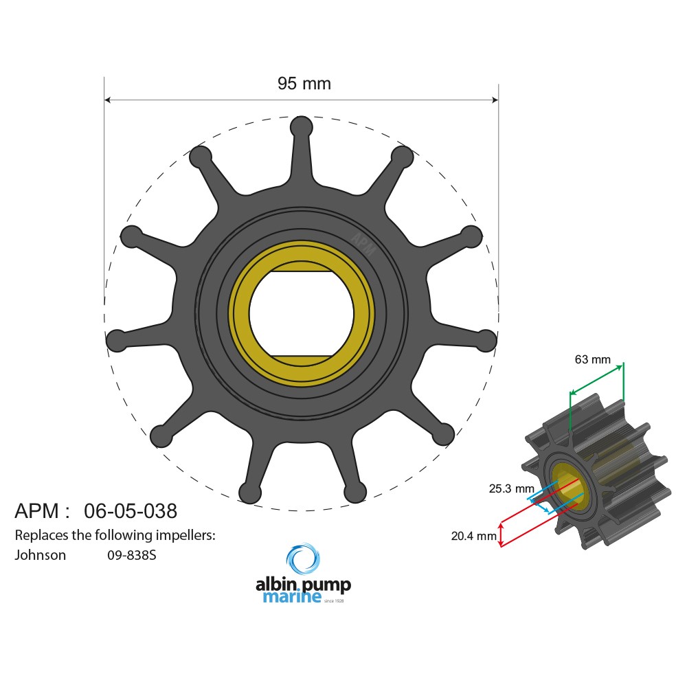 Premium FIP Impeller PN 06-05-038 — 06-05-038 — image 4