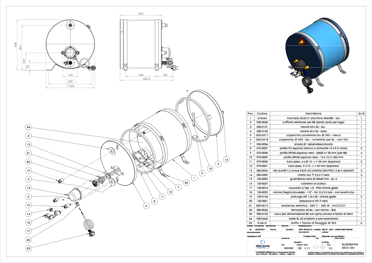 Premium Round Water Heater — 22 L, 230 V — image 3