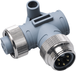 Mini 90° male to female connector