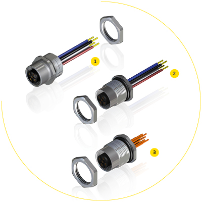 M12 Female Chassis Connectors