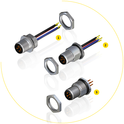 M12 Male Chassis Connectors