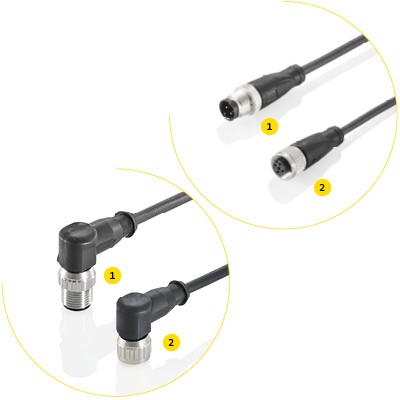 M12 Moulded Connectors — 4 / 5 Pole