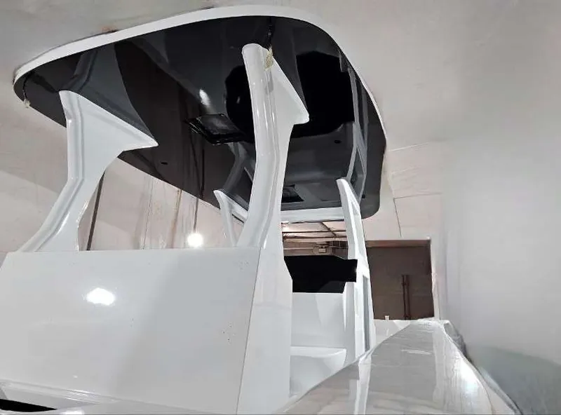 White interior surfaces and structural details during finishing work